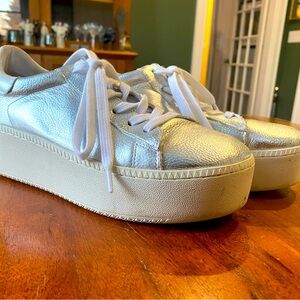 Ash Silver Platform Sneakers